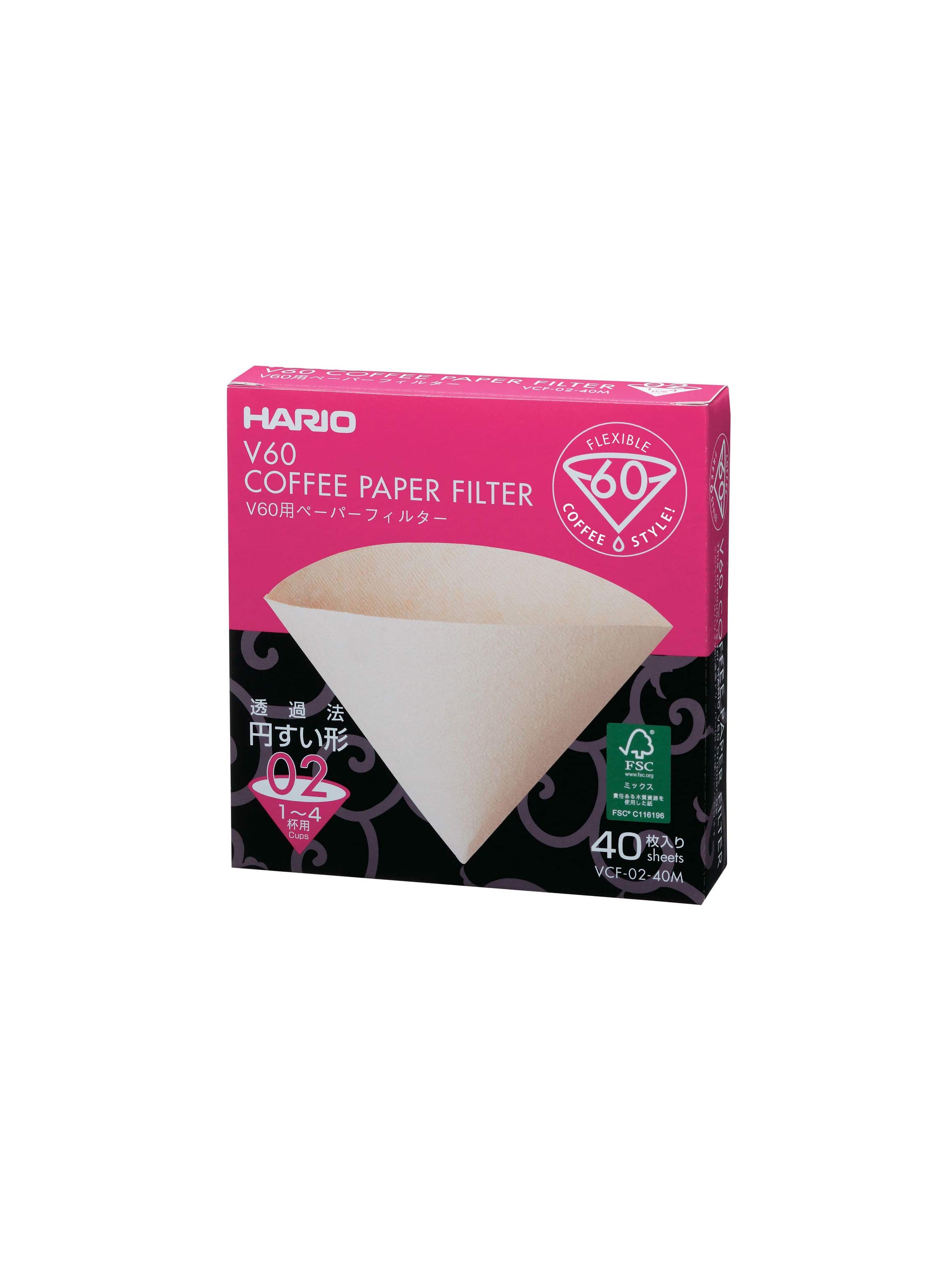 Hario V60 Coffee Filter Papers UK Size 02 40 or 100 Filters