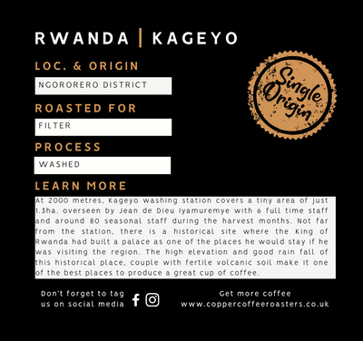 Rwanda Kageyo Washed Process | Single Origin Speciality Coffee