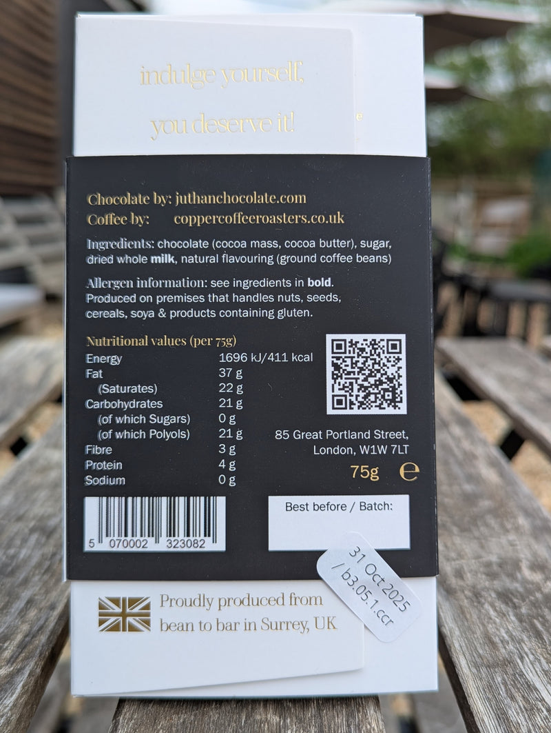 Copper Coffee Luxury Chocolate Bar