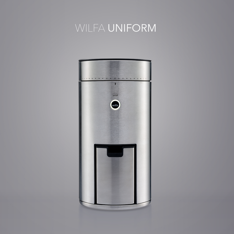 Wilfa SVART Uniform Coffee Grinder - WSFB-100S - on grey background