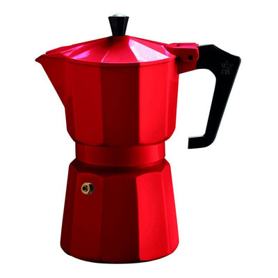 Red Pezzetti Moka Pot Coffee Maker - 6 Cup Espresso
