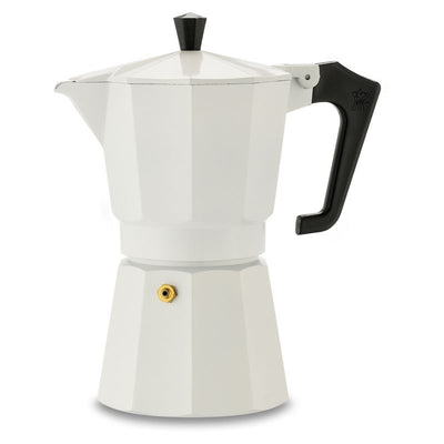 White Pezzetti Moka Pot Coffee Maker - 6 Cup Espresso