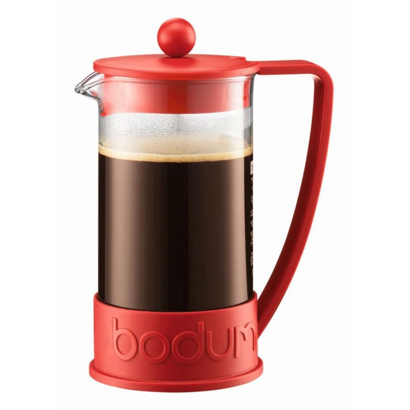 Bodum Brazil Cafetiere - 8 Cup French Press Coffee Maker (1L) - Red