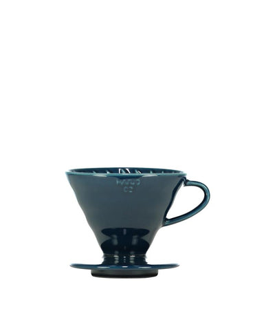 Indigo Blue Hario V60 Ceramic Coffee Dripper - Pour Over Filter, Drip Coffee Maker